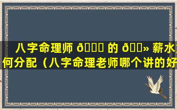 八字命理师 🐛 的 🌻 薪水如何分配（八字命理老师哪个讲的好）